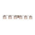 Justice Design Group Fusion Era 6 Light Brushed Nickel Bath Bar Seeded Oval Shade