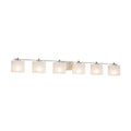 Justice Design Group Fusion Era 6 Light Brushed Nickel Bath Bar Weave Rectangle Shade