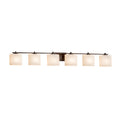 Justice Design Group Fusion Era 6 Light Dark Bronze Bath Bar Opal Oval Shade