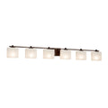 Justice Design Group Fusion Era 6 Light Dark Bronze Bath Bar Weave Rectangle Shade