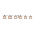 Justice Design Group Fusion Era 6 Light Polished Chrome Bath Bar Frosted Crackle Oval Shade