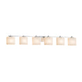 Justice Design Group Fusion Era 6 Light Polished Chrome Bath Bar Opal Oval Shade