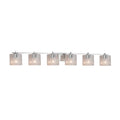 Justice Design Group Fusion Era 6 Light Polished Chrome Bath Bar Seeded Oval Shade