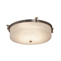 Justice Design Group Fusion Era Brushed Nickel 14 Inch Round Flush Mount Weave Shade