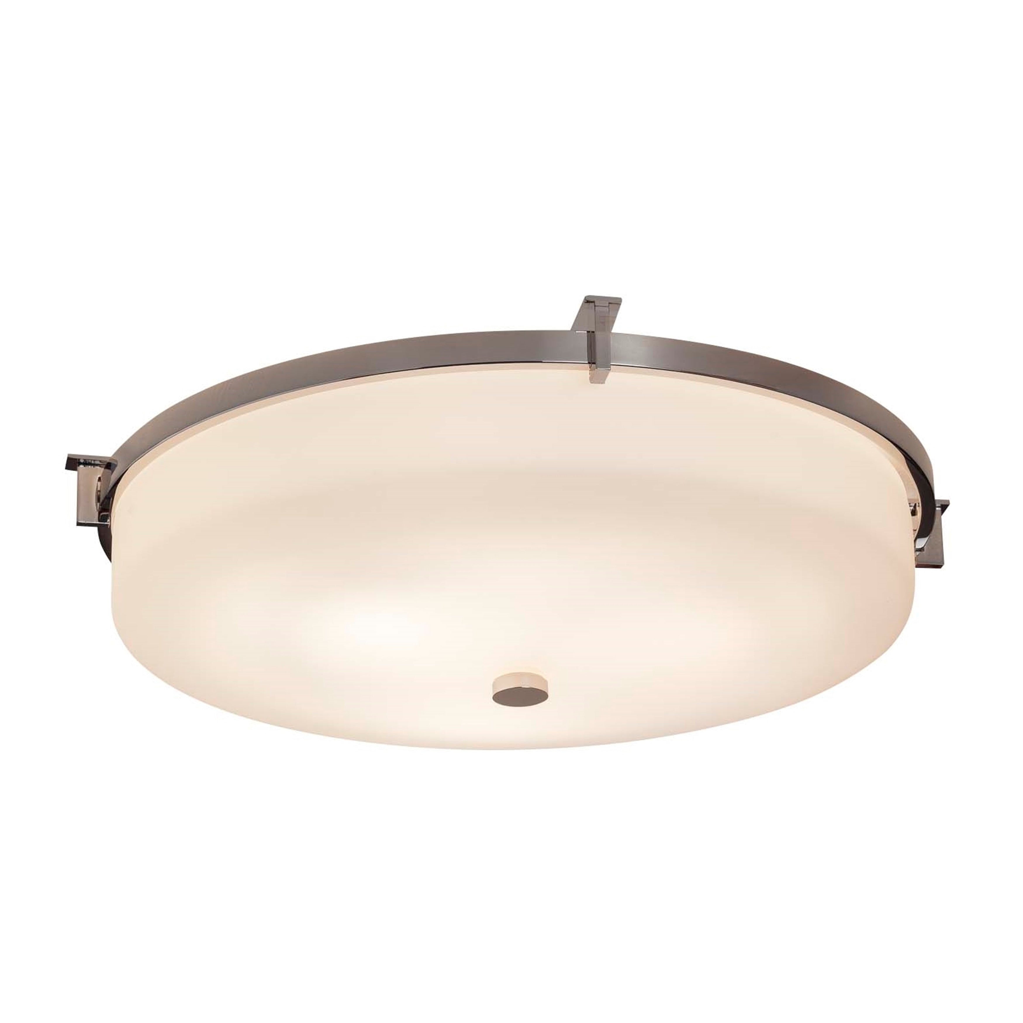 Justice Design Group Fusion Era Polished Chrome 21 Inch Led Round Flush Mount Opal Shade