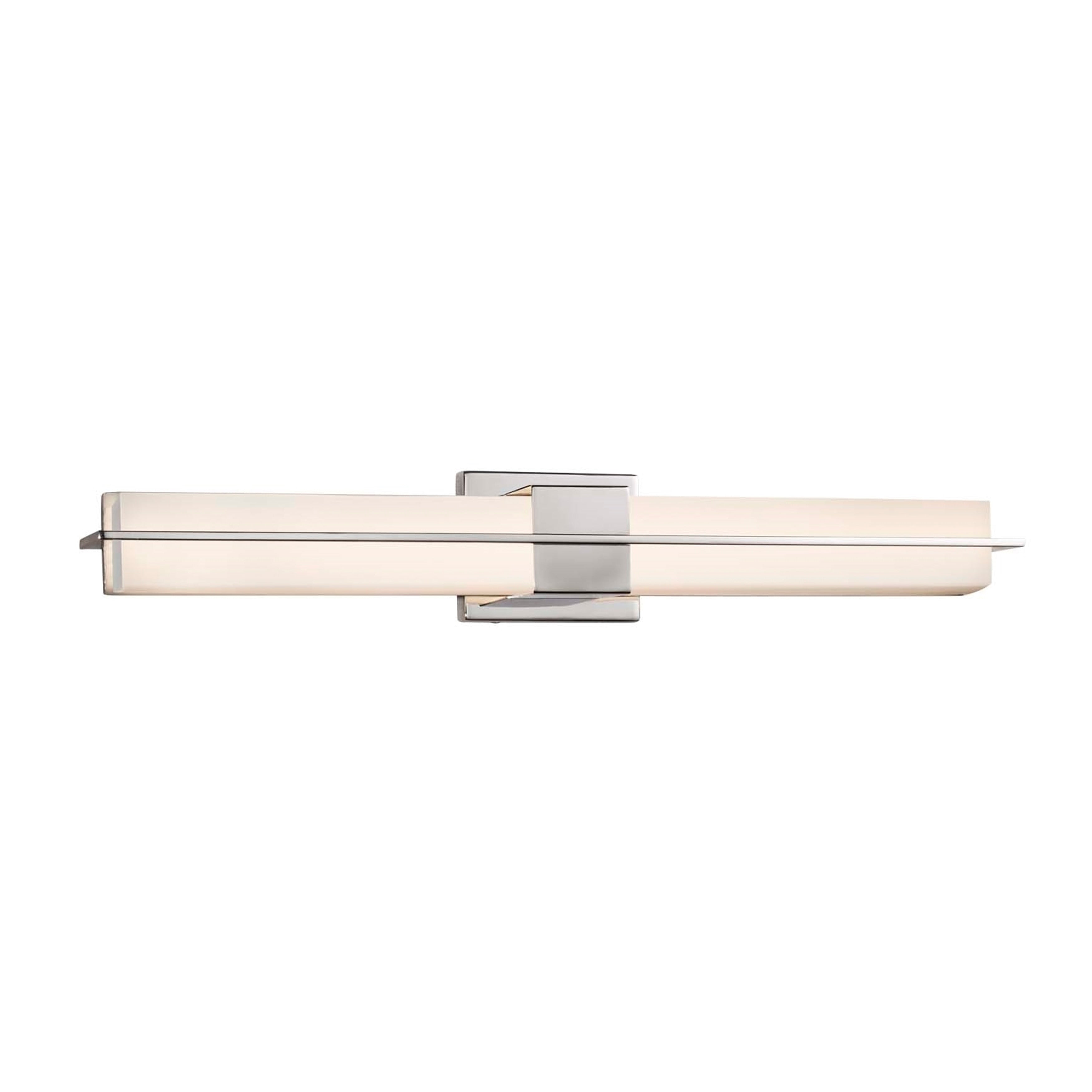 Justice Design Group Fusion Era Polished Chrome 30 Inch Led Linear Wall Bath Light Opal Shade