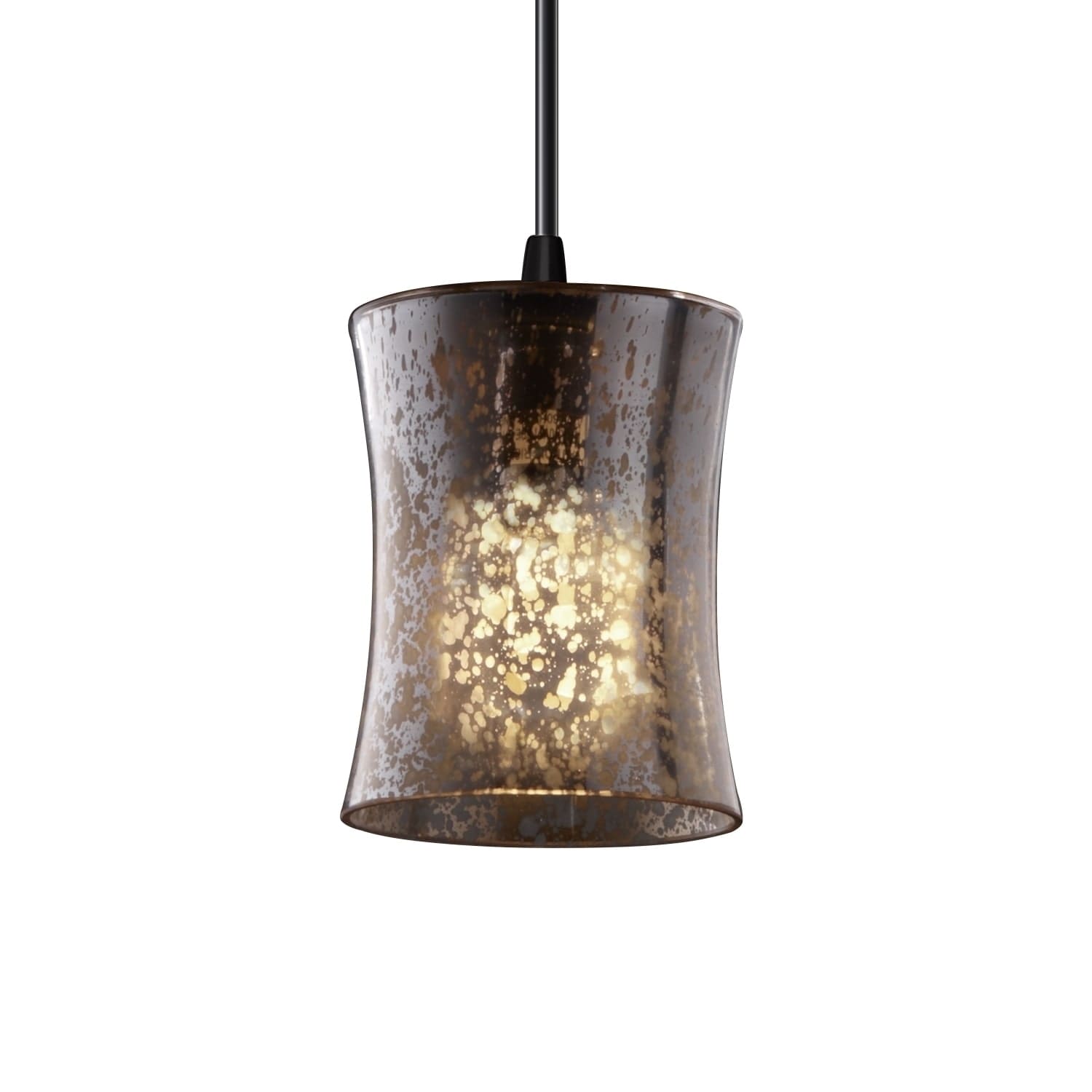 Justice Design Group Fusion 1 Light Matte Black Pendant
