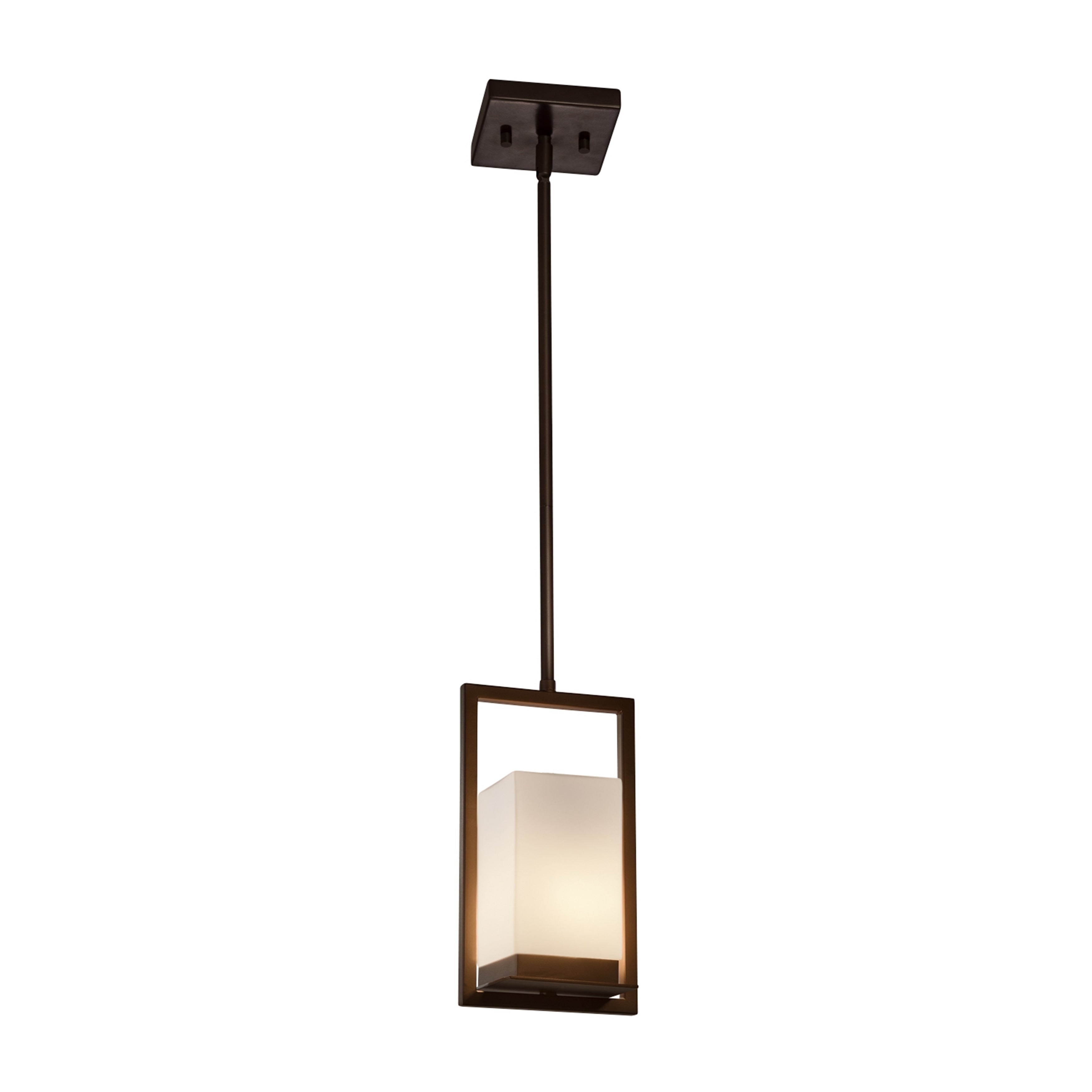 Justice Design Group Fusion Laguna 1 Light Dark Bronze Led Outdoor Pendant Opal Shade