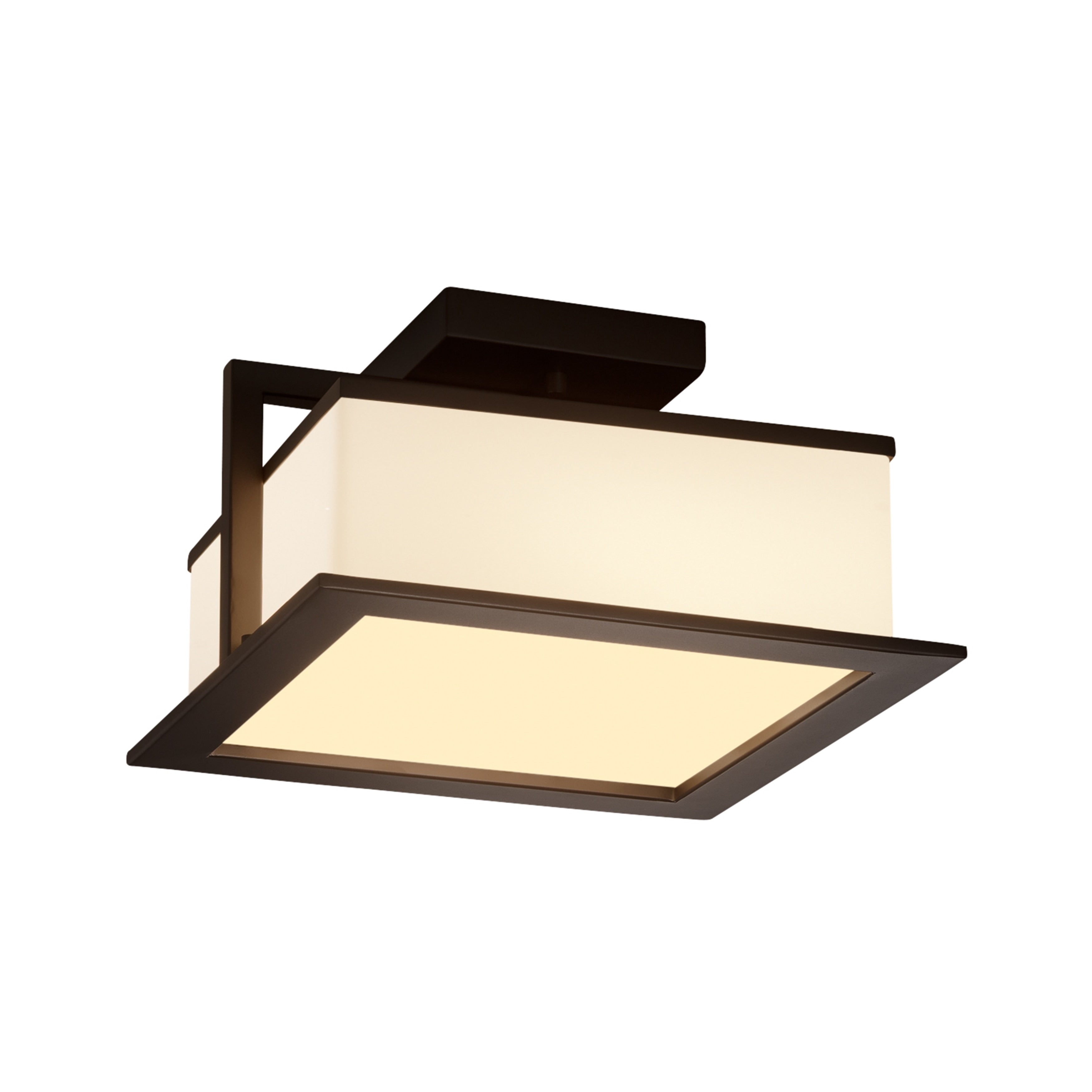 Justice Design Group Fusion Laguna 12 Inch Dark Bronze Led Outdoor Flush Mount Opal Shade