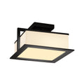 Justice Design Group Fusion Laguna 12 Inch Matte Black Led Outdoor Flush Mount Opal Shade