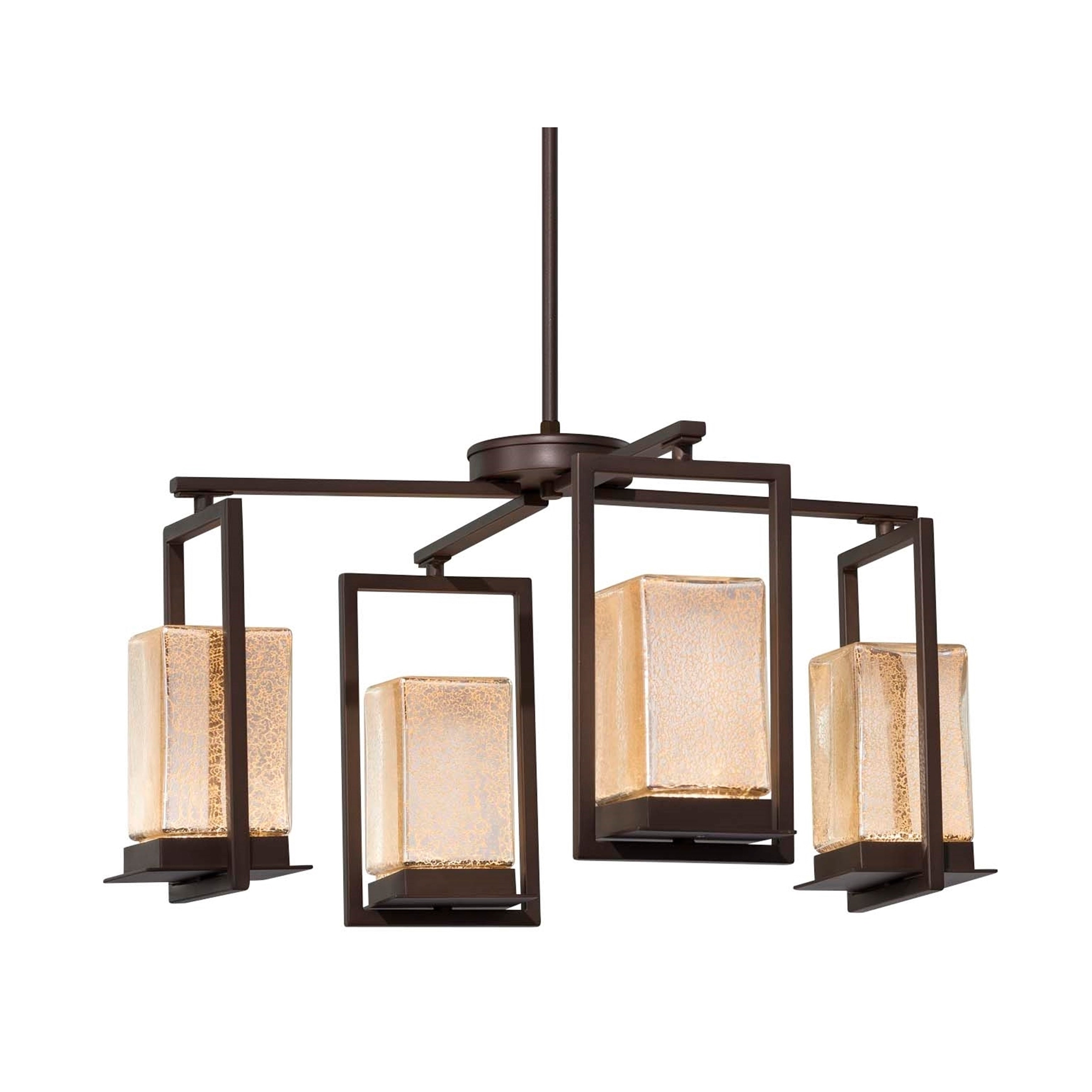 Justice Design Group Fusion Laguna 4 Light Dark Bronze Led Outdoor Chandelier Mercury Glass Shade