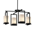Justice Design Group Fusion Laguna 4 Light Matte Black Led Outdoor Chandelier Opal Shade