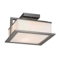 Justice Design Group Fusion Laguna Brushed Nickel 12 Inch Led Outdoor Flush Mount Opal Shade