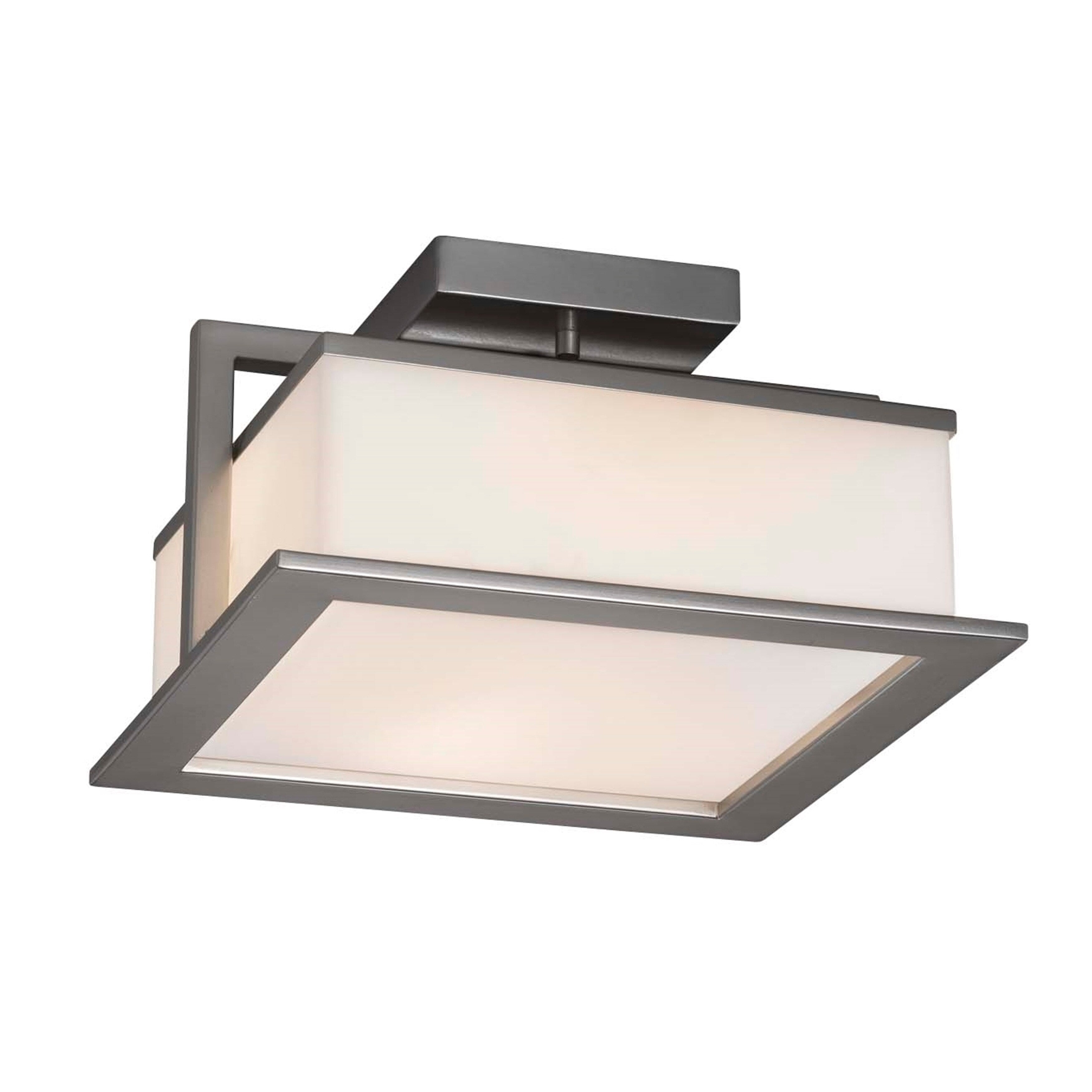 Justice Design Group Fusion Laguna Brushed Nickel 12 Inch Led Outdoor Flush Mount Opal Shade
