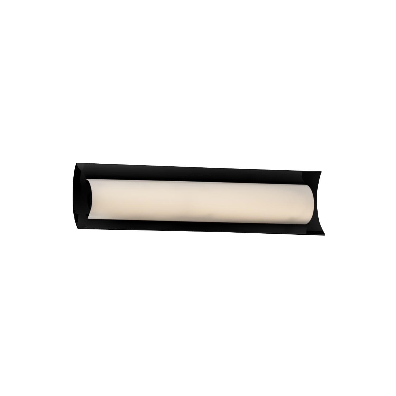 Justice Design Group Fusion Lineate 22 Inch Matte Black Ada Led Wall Bath Bar Opal Shade