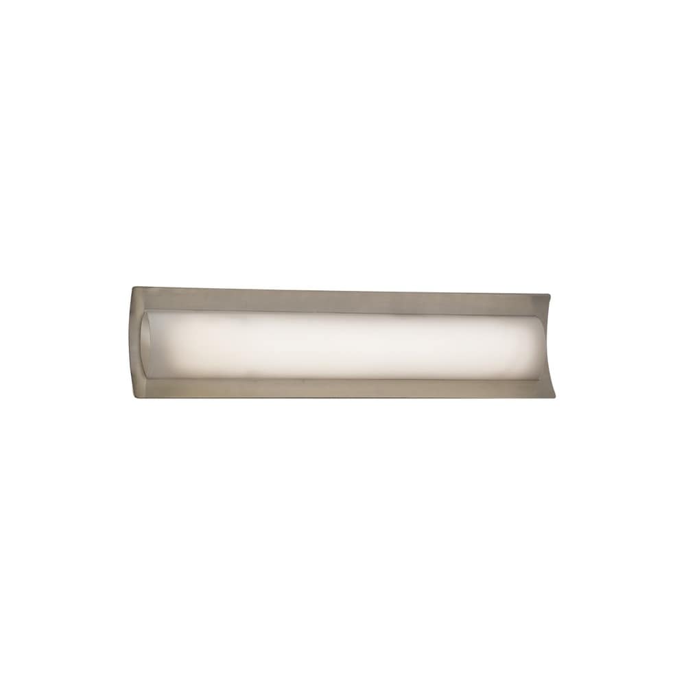 Justice Design Group Fusion Lineate 22 Inch Brushed Nickel Ada Led Wall Bath Bar Opal Shade