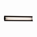 Justice Design Group Fusion Lineate 30 Inch Matte Black Ada Led Wall Bath Bar Opal Shade