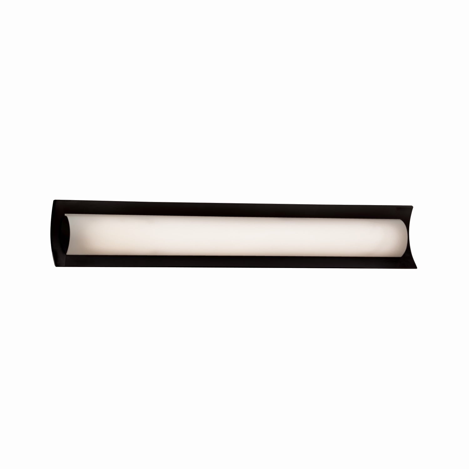 Justice Design Group Fusion Lineate 30 Inch Matte Black Ada Led Wall Bath Bar Opal Shade