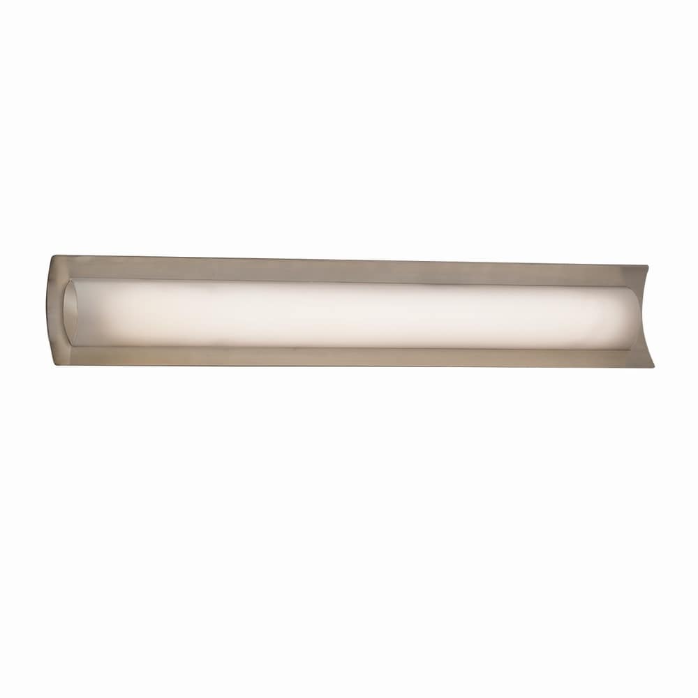 Justice Design Group Fusion Lineate 30 Inch Brushed Nickel Ada Led Wall Bath Bar Opal Shade