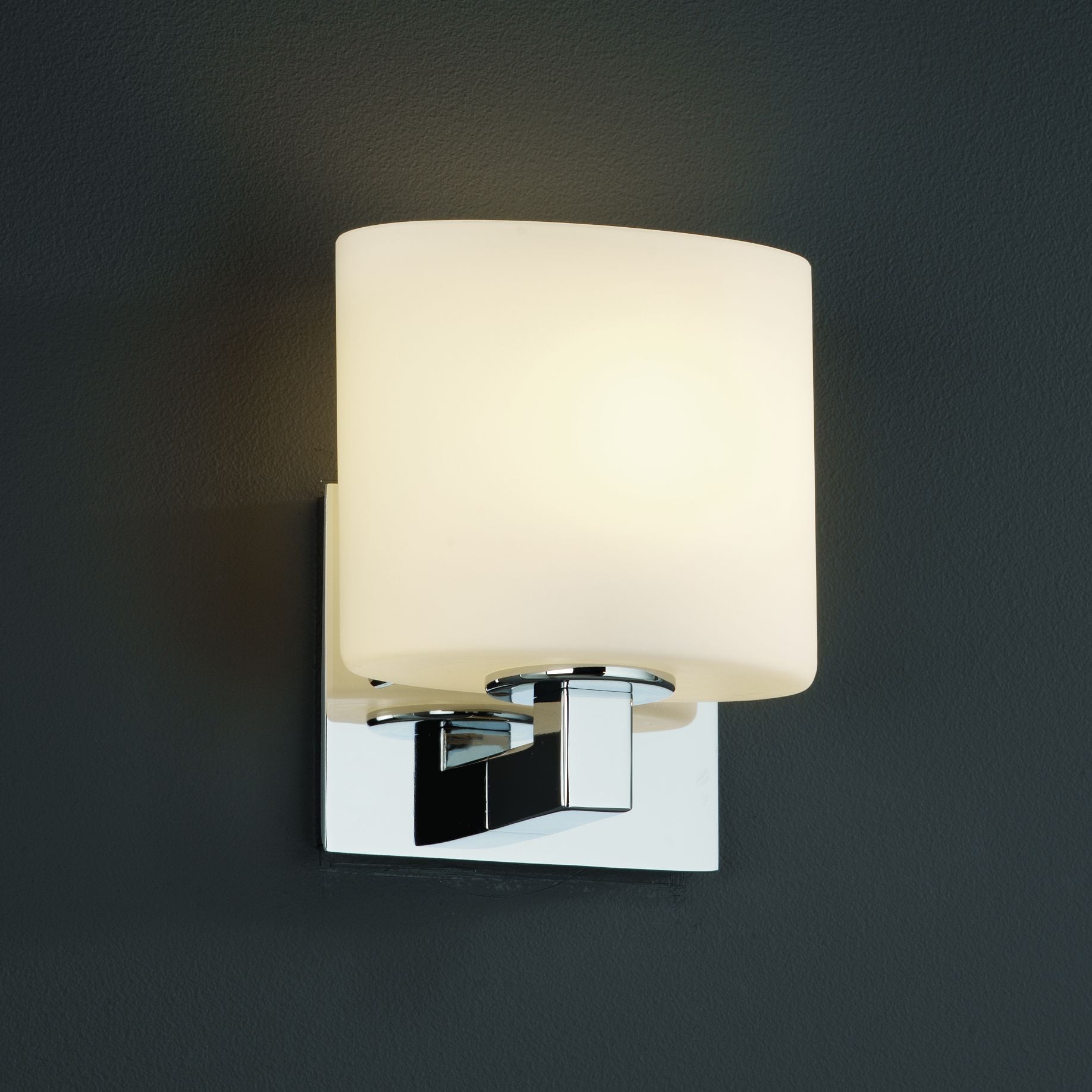 Justice Design Group Fusion Modular 1 Light Polished Chrome Ada Wall Sconce Opal Oval Shade
