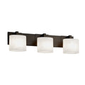 Justice Design Group Fusion Modular 3 Light Dark Bronze Bath Bar Opal Oval Shade