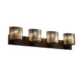 Justice Design Group Fusion Modular 4 Light Dark Bronze Bath Bar Mercury Oval Shade