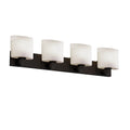 Justice Design Group Fusion Modular 4 Light Dark Bronze Bath Bar Opal Oval Shade