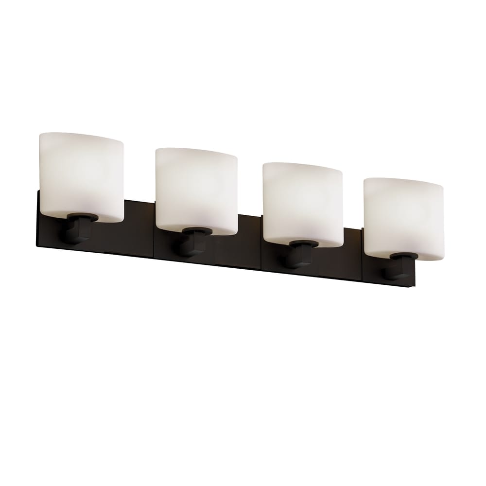 Justice Design Group Fusion Modular 4 Light Dark Bronze Bath Bar Opal Oval Shade