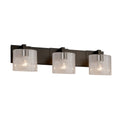 Justice Design Group Fusion Modular 4 Light Dark Bronze Bath Bar Seeded Oval Shade