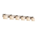 Justice Design Group Fusion Modular 6 Light Brushed Nickel Bath Bar Opal Oval Shade