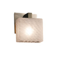 Justice Design Group Fusion Modular 1 Light Brushed Nickel Ada Wall Sconce Weave Rectangle Shade