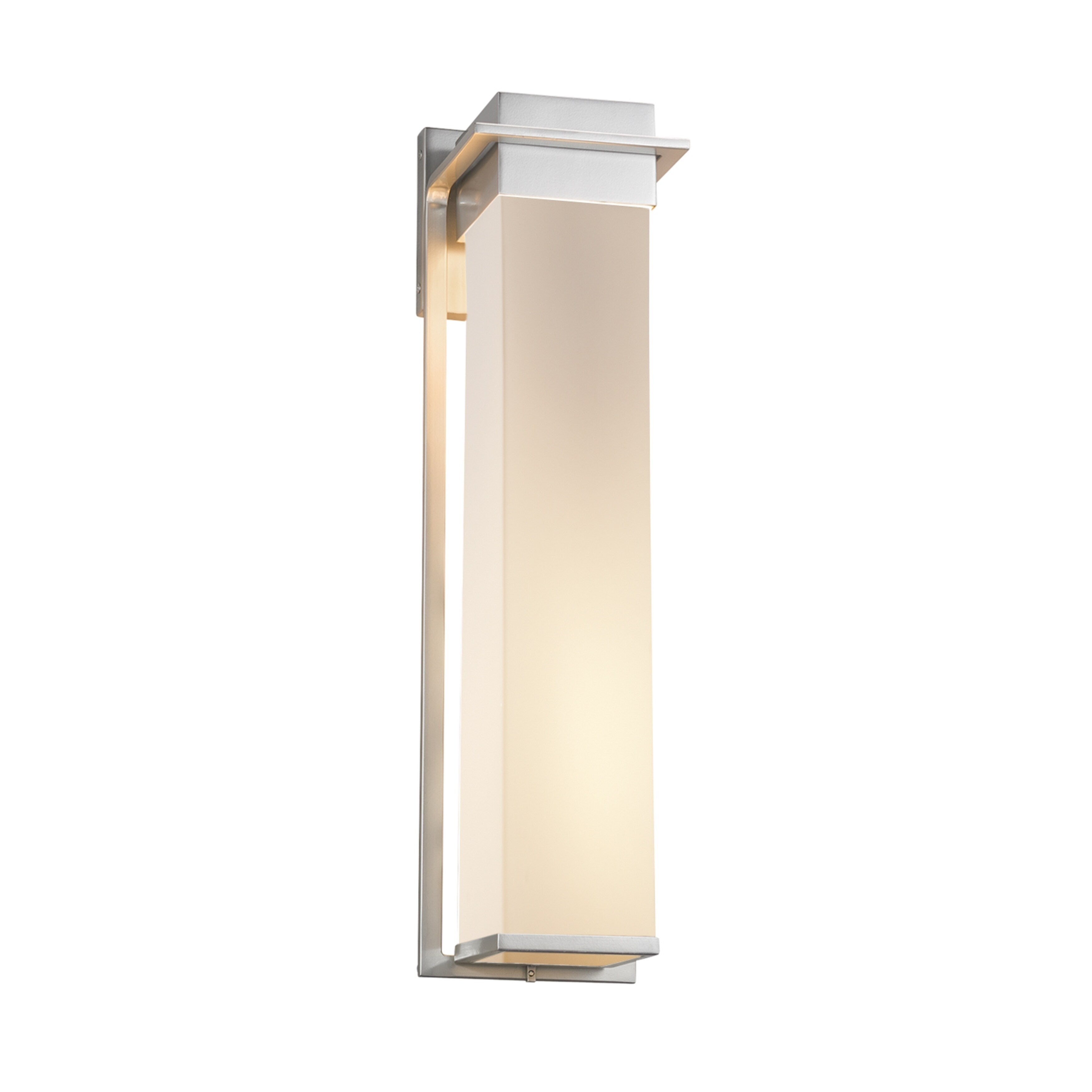 Justice Design Group Fusion Pacific 24 Inch Brushed Nickel Led Outdoor Wall Sconce Opal Shade