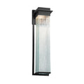 Justice Design Group Fusion Pacific 24 Inch Matte Black Led Outdoor Wall Sconce Rain Shade