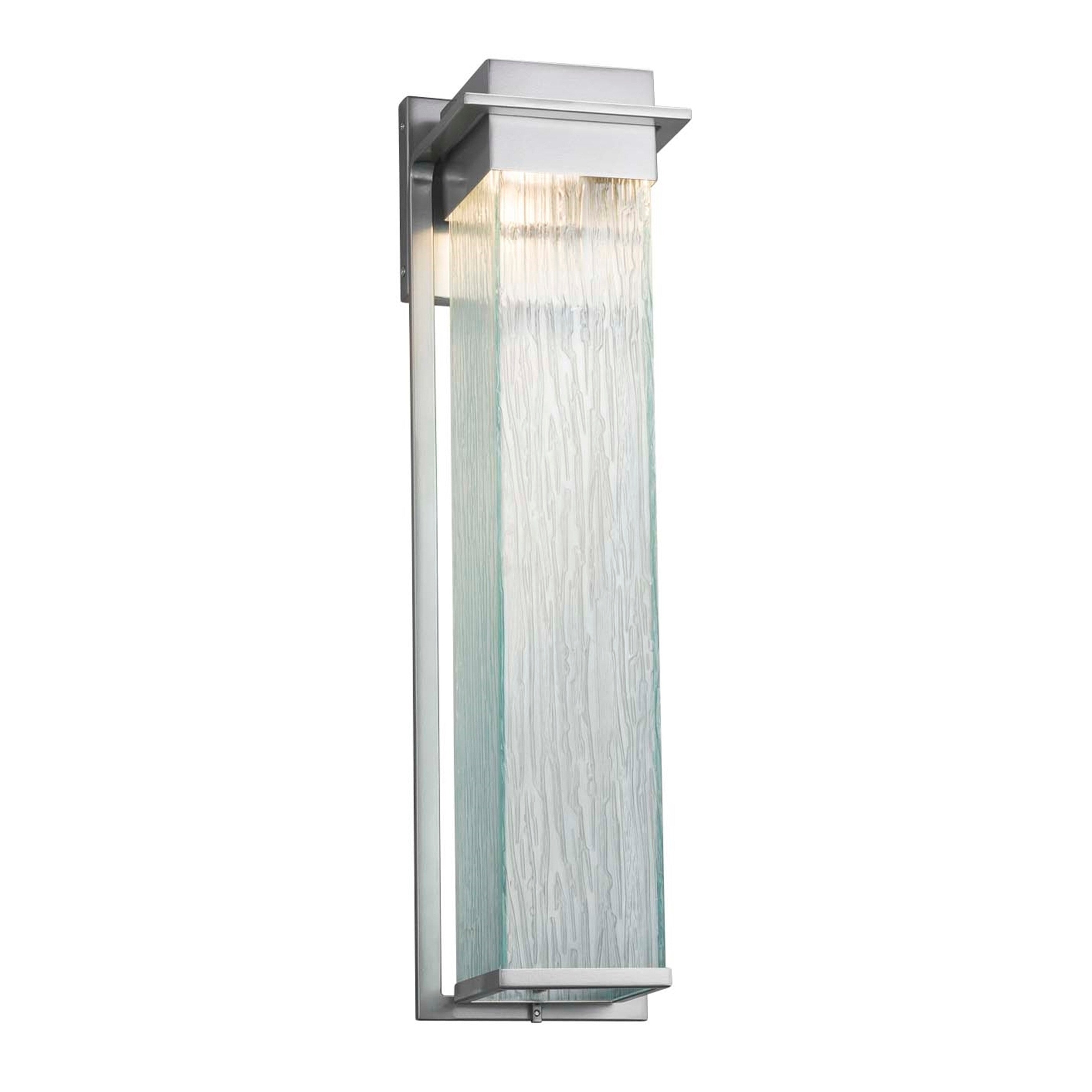 Justice Design Group Fusion Pacific Brushed Nickel 24 Inch Led Outdoor Wall Sconce Rain Shade