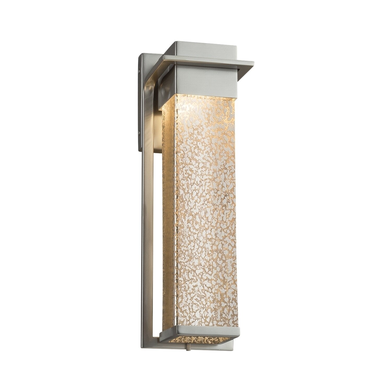 Justice Design Group Fusion Pacific Brushed Nickel Outdoor Wall Sconce Mercury Shade