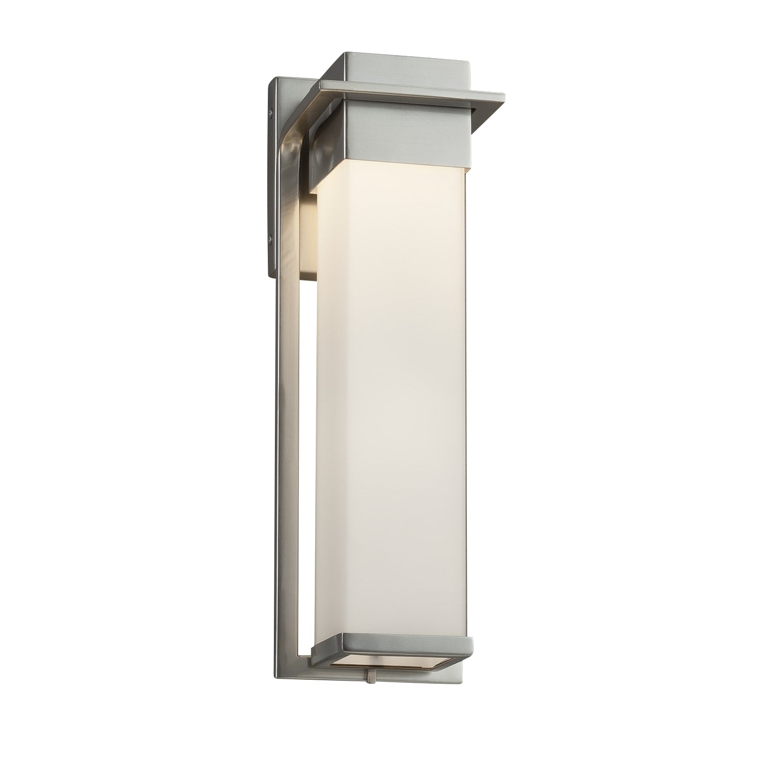 Justice Design Group Fusion Pacific Brushed Nickel Outdoor Wall Sconce Opal Shade