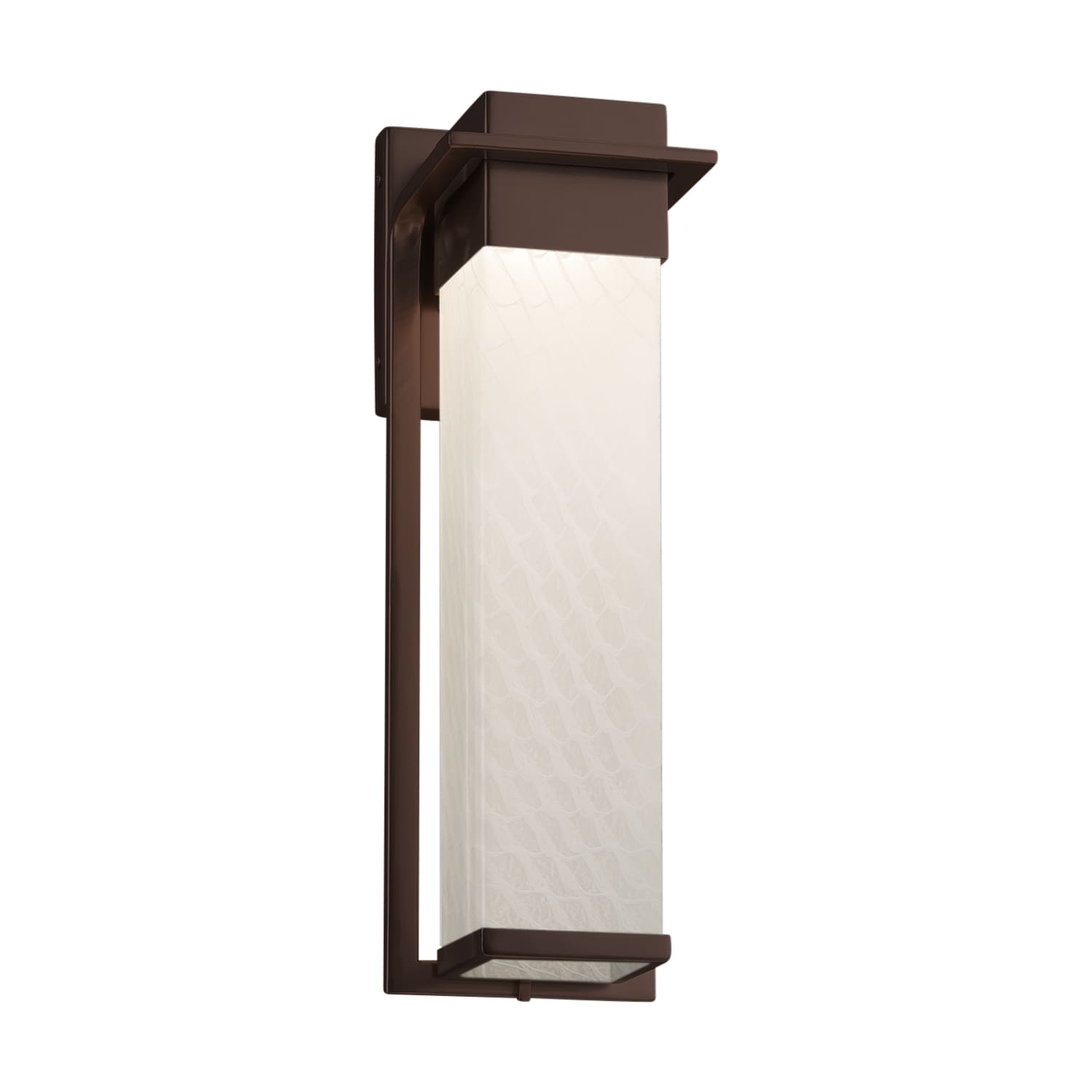 Justice Design Group Fusion Pacific Dark Bronze Outdoor Wall Sconce Weave Shade