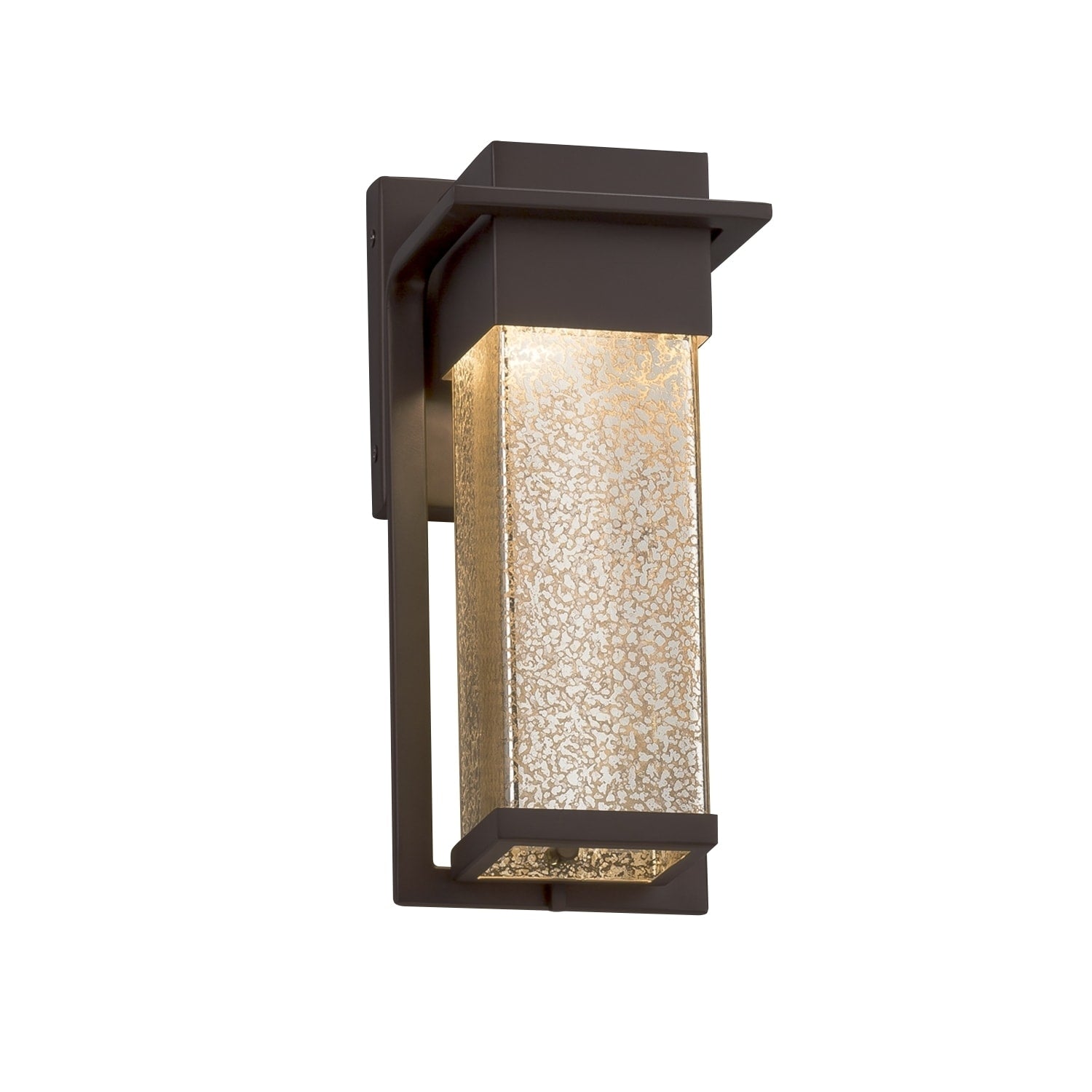 Justice Design Group Fusion Pacific Dark Bronze Small Outdoor Wall Sconce Mercury Shade