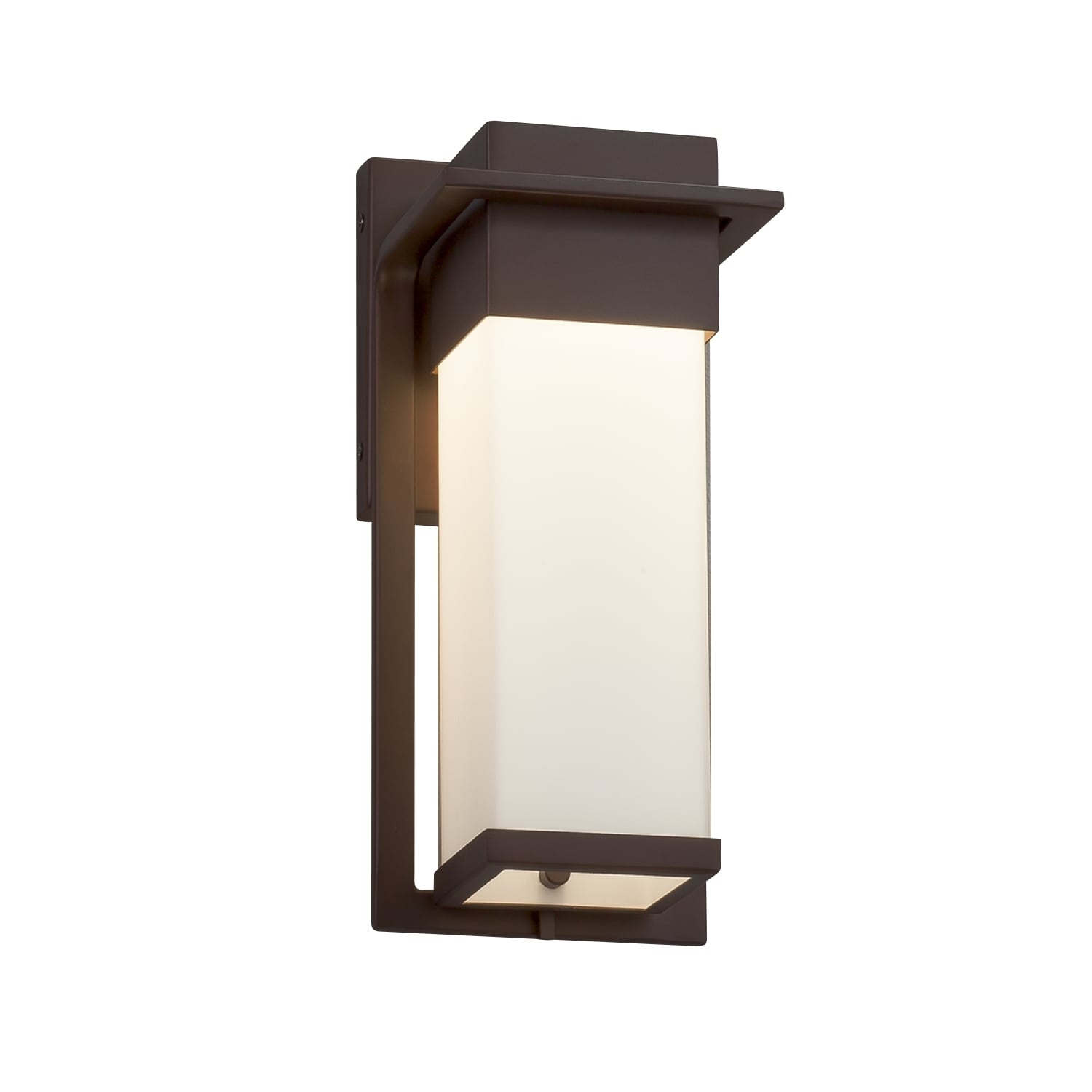 Justice Design Group Fusion Pacific Dark Bronze Small Outdoor Wall Sconce Opal Shade