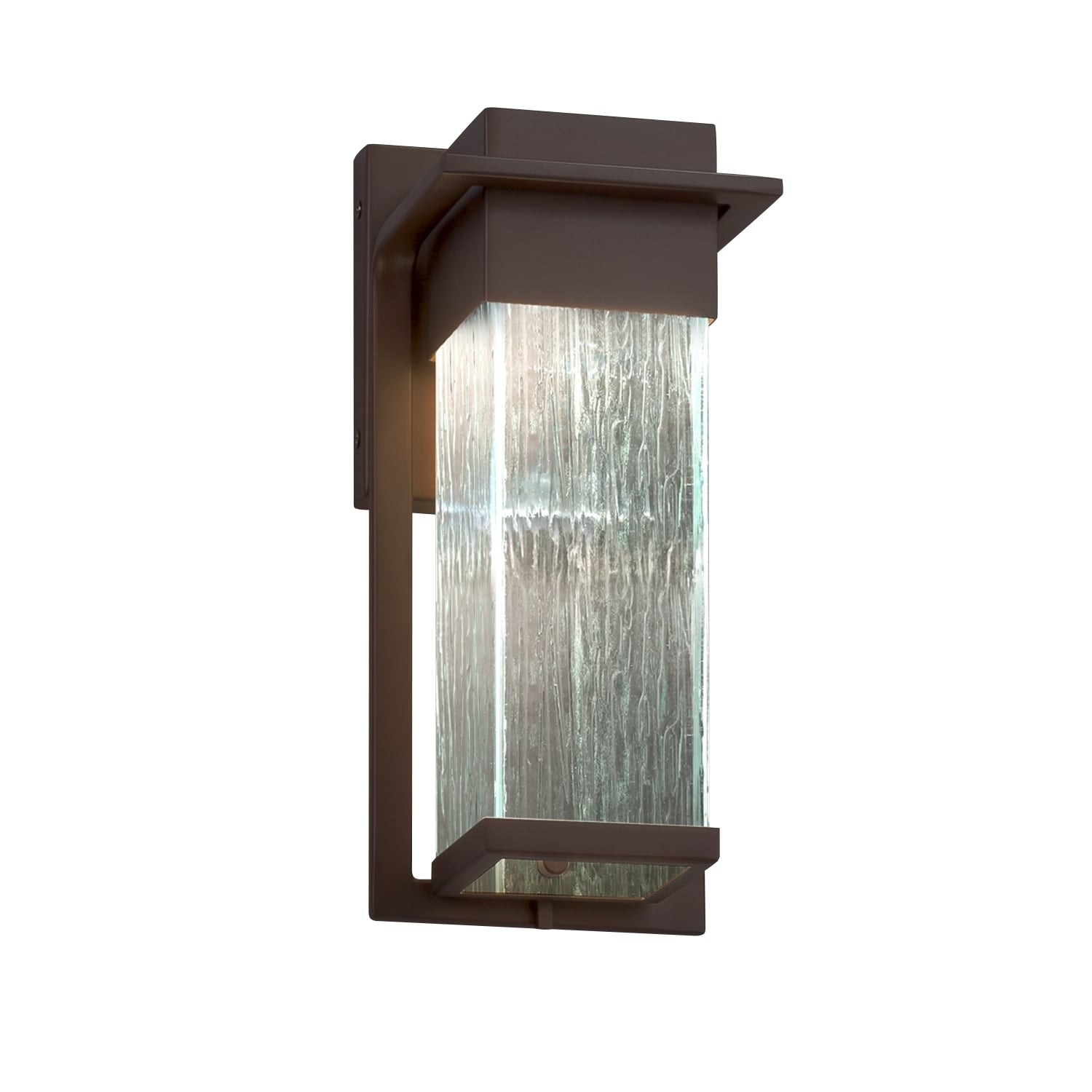 Justice Design Group Fusion Pacific Dark Bronze Small Outdoor Wall Sconce Rain Shade