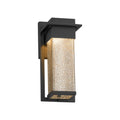 Justice Design Group Fusion Pacific Matte Black Small Outdoor Wall Sconce Mercury Shade