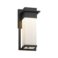 Justice Design Group Fusion Pacific Matte Black Small Outdoor Wall Sconce Opal Shade