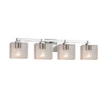 Justice Design Group Fusion Regency 4 Light Polished Chrome Bath Bar Seeded Rectangle Shade