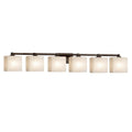 Justice Design Group Fusion Regency 6 Light Dark Bronze Bath Light Weave Rectangle Shade
