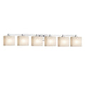 Justice Design Group Fusion Regency 6 Light Polished Chrome Bath Light Weave Rectangle Shade
