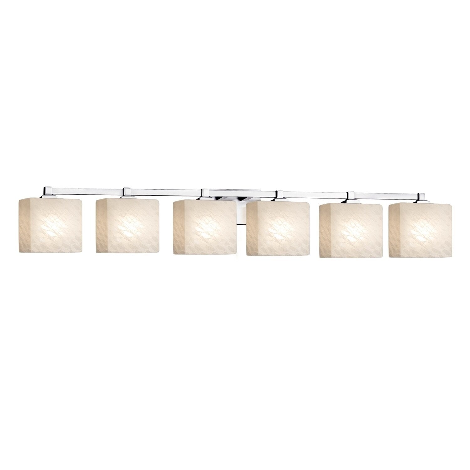 Justice Design Group Fusion Regency 6 Light Polished Chrome Bath Light Weave Rectangle Shade