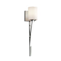 Justice Design Group Fusion Sabre 1 Light Polished Chrome Wall Sconce Opal Cylinder Flat Rim Shade