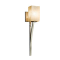 Justice Design Group Fusion Sabre 1 Light Brushed Nickel Wall Sconce Droplet Square Flat Rim Shade