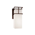 Justice Design Group Fusion Structure 1 Light Dark Bronze Outdoor Wall Sconce Opal Shade