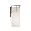 Justice Design Group Fusion Structure Brushed Nickel Led Large Outdoor Wall Sconce Opal Shade